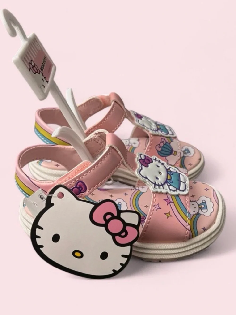 Hello Kitty Pink Rainbow Print Kids Sandals
